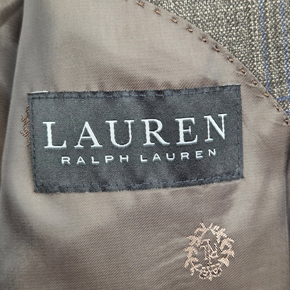 Lauren Ralph Lauren Mens 42S Blazer Brown Blue Plaid Two Button Sport Coat 42 S - Picture 6 of 9